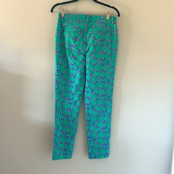 Lilly Pulitzer Kelly Stretch Pants Everglades Green Heebee Zeebees Sz 2 Preppy - Picture 5 of 11